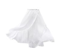 QuxetlRyz Falda Ballet Mujer Falda de Ballet Larga for Mujer, Vestido de Ballet de Gasa, Faldas de 2 Capas, Falda Envolvente de Baile de Dos Capas de Dos Colores(White)