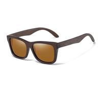 QuxetlRyz Gafas de Sol Gafas de sol madera bambú natural, hechas a mano, polarizadas, con revestimiento espejo, for mujer(Brown)