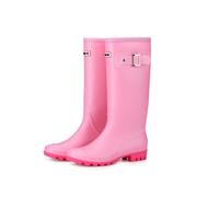 QUXVUIS 1 par de botas para lluvia, zapatos para mujer, botas de agua para mujer, diseño grueso para mantener el calor, Rosa, treinta y nueve