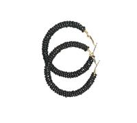 QUXVUIS 1 par de pendientes de cuentas, exquisitos pendientes colgantes multicolores redondos, suministros para fiestas, Día San Valentín para vacaciones, Negro/6CM