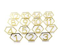 QUXVUIS 15 Uds. Número de signo hexágono fiesta fiesta cumpleaños asiento tarjeta hogar Bar Hotel restaurante cafetería Decoración