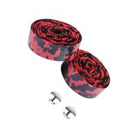 QUXVUIS 2 unids/set cinta de manillar de bicicleta con Chip de corcho para mayor agarre y comodidad cinta de manillar de bicicleta de cuero sintético accesorios de bicicleta, negro rojo