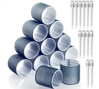 QUXVUIS 24X Hair Roller Self-grill Rizador Auto-Grip Volumen Operación simple y suave Conveniencia profesional Suministros de barbería, 6 cm negro