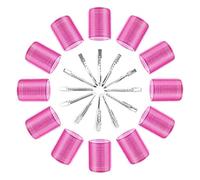 QUXVUIS 24X Hair Roller Self-grill Rizador Auto-Grip Volumen Operación simple y suave Conveniencia profesional Suministros de barbería, 6cm Rosa Roja