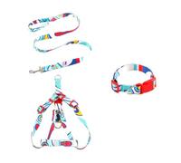 QUXVUIS 3 unids/set Collar para mascotas correa ajustable mascotas al aire libre arnés de moda reutilizable lavable accesorios personalizados regalos, Azul, 1.5x120cm, METRO