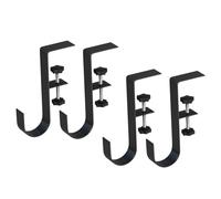 QUXVUIS 4 ganchos ajustables para colgar coronas, sin necesidad de taladrar, de metal calidad y multifuncionales, negro