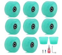 QUXVUIS 8 Uds Rueda de patín Accesorio Universal para monopatín Ruedas de Patines Ruedas Velocidad con Cabezal Freno Pieza modificada, Verde