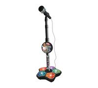 QUXVUIS A los niños Les encantará el micrófono y el Soporte para niños Que ofrecen música para Cantar Junto con Luces de Escenario Intermitentes Que , Negro , 100 x 21 cm