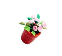 QUXVUIS Accesorios para miniaturas de Casas de muñecas Elegante Accesorio de decoración para Casas de muñecas Que Brinda una inmensa alegría al Tiempo de , Flores Rosadas , 3x3.5 cm