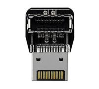 QUXVUIS Adaptador convertidor de Cabezal USB para Placa Base de PC, Tipo E, Conector USB 1 de 90 Grados para Panel Frontal, Compacto, de Alto Rendimiento, convertidor de