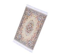 QUXVUIS Alfombra de Piso para Fiesta de simulación casa muñecas a Escala 1/12, Accesorio simulación Que Mejora la Experiencia la Escena Vida casa muñecas, Sala , Amarillo , 17x10cm