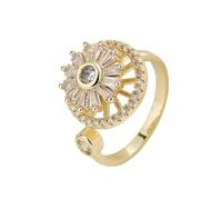 QUXVUIS Anillo ajustable con apertura para mujer y niña, anillos de decoración personalizados, accesorio de vestir joyería para fiesta boda, Oro