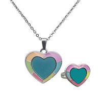 QUXVUIS Anillo con colgante en forma de corazón que cambia de color y te da una sensación temperatura. Regalos elegantes para mujeres.