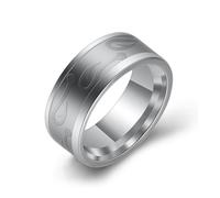 QUXVUIS Anillo de acero inoxidable de 8mm, anzuelo Unisex, banda pesca, accesorio moda, regalos joyería para decoración boda, color acero, doce
