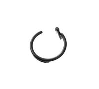 QUXVUIS Anillo de labio Anillos circulares de acero titanio Clip perforado Encanto para mujeres Aros Cuff Piercing Hoop Unisex Body, Negro, 1.0 * 10mm