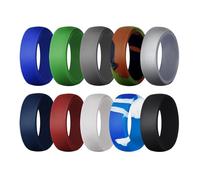 QUXVUIS Anillo de silicona y anillo deportivo para bodas, ideal | vida activos natación, senderismo y otras actividades deportivas. Ancho de banda: aprox. 8,7 mm.
