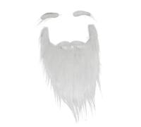 QUXVUIS Barba Blanca Festiva de Papá Noel, Barba postiza, para Celebraciones navideñas y Fiestas de Disfraces, Suave y cómoda, Suministros para Fiestas, Bigotes, Vello Facial,