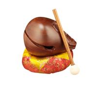 QUXVUIS Bloque de templo de Para madera con forma de pez y mazo, instrumento de percusión con sonido para prácticas meditativas y educativas. Tambor de Para madera con forma de, 3 pulgadas