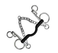 QUXVUIS Bocado de Caballo de Acero Inoxidable con Boca de Cobre y carrilleras, Equipo de Entrenamiento con características antioxidantes para un Rendimiento óptimo, Rodillo