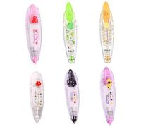 QUXVUIS Bolígrafos para sellos divertidos y creativos para niños y bolígrafos con cinta decorativa para manualidades, 6 uds., bolígrafo con cinta decorativa, patrones bonitos decorativos