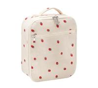 QUXVUIS Bolsa de almuerzo de fresa para fiestas picnic bolso pana con aislamiento sellado que añade un estilo único a la cena, Beige