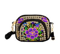 QUXVUIS Bolso de Mano con Flores, Bolso de Hombro pequeño, artículo Moda Viaje, Bolsa portátil Multiusos, Bolsas para niñas, Almacenamiento Decorativo, Pequeña peonía Morada