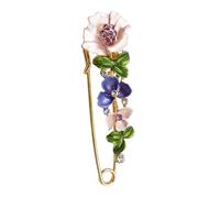 QUXVUIS Broche de flor Vintage para mujer, broche de pecho para baile boda, joyería artística moda para aniversario, regalo, accesorios para disfraces, Púrpura