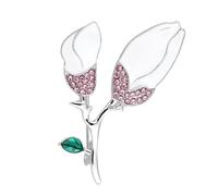 QUXVUIS Broches Magnolia Esmalte Pins Shining High-end Estética Flores Broche Aleación Vintage Joyería Traje Vestido de noche