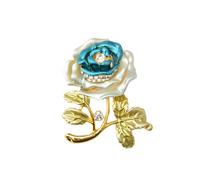 QUXVUIS Broches para mujeres y niñas, alfileres de esmalte rosa, ropa Vintage brillante, joyería, vestido de noche, decoraciones, regalo vacaciones, Azul