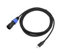 QUXVUIS Cable USB C a XLR macho para salida de audio profesional de portátiles a equipos escenario, garantizando bajo nivel ruido y claridad. Conector audio USB C XLR, Negro, 300 centímetros