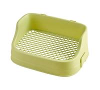 QUXVUIS Caja de Arena para Esquinas Premium Que Ofrece una solución de Entrenamiento confiable para Animales pequeños. Rejillas de Malla deflectoras Altas, Verde, 36 x 24 x 15.5 cm
