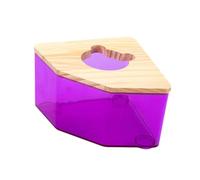 QUXVUIS Caja de baño de Arena para hámster, fácil de Limpiar, Elegante bañera de acrílico con Tapas de para Madera, Ideal para observar a Las Mascotas.