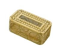 QUXVUIS Caja para pañuelos faciales con portarrollos que combina estética y funcionalidad robusta. Decoración del hogar y caja para guardar pañuelos faciales, oro, B
