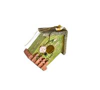 QUXVUIS Casa de pájaros rústica para añadir a Espacios Exteriores. Una Experiencia de Refugio para pájaros Hermosa y Funcional. Casa de Colgante para Exteriores. Decoración, Verde