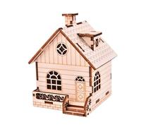 QUXVUIS Casa de para Madera con manivela, Modelo de casa Musical, Juguete Inspirador para Que los niños desarrollen Habilidades de Pensamiento crítico a