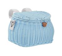 QUXVUIS Cesta de mimbre para bicicleta para niños, correa para el hombro para niñas y niños, se adapta a la mayoría de las bicicletas, accesorios de fácil montaje que los