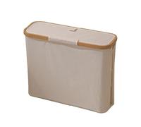 QUXVUIS Cestas de almacenamiento de cocina con ventana lateral para control inventario, organización almacenamiento cocina resistente, cesta para la colada sucia, Beige