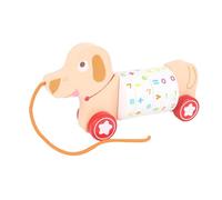 QUXVUIS Coche de Cuerda de para Madera para niños, Duradero, Brillante y Hermoso, compañero Juegos, Juguete para Madera para Tirar, Resistente al Desgaste, Juguetes Remolque y Dibujos Animados