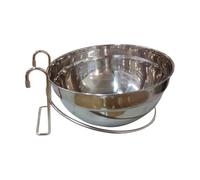 QUXVUIS Comedero Colgante de Acero Inoxidable para Perros, antivuelco, Que Garantiza una alimentación cómoda y Reduce derrames. Comedero de Acero Inoxidable para Cachorros, Plata, Diámetro 20CM