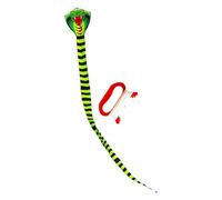 QUXVUIS Cometa Deportiva para Adultos. Cometas de una Sola Cuerda. Aprende a controlarlas Mientras vuelas. Actividades al Aire Libre. Juguete Volador de Serpiente. Serpiente, 8m con línea roja