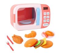 QUXVUIS Comida de bebé Falsa, Juguetes de Cocina para niñas, Mini microondas, Accesorios para cocinar, Comida de bebé Falsa, microondas para niños. , Rosa , 13 Piezas