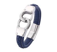 QUXVUIS Conjunto de pulseras para parejas memorables, conectar corazones para siempre, trenzada, pulseras para hombres, brazaletes para mujeres, azul