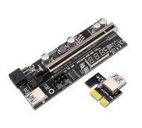 QUXVUIS Convertidor de Tarjeta adaptadora PCI-E, Pantalla Digital de Temperatura, 8 condensadores sólidos, Extensor de Tarjeta gráfica PCI-, PC de Escritorio