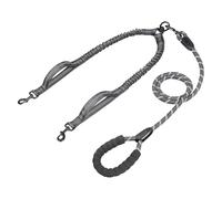 QUXVUIS Correa grande para perro con cuerda de remolque alargada de doble capa, resistente y duradera, arnés nailon para perros más suave y cómodo, negro