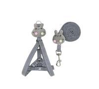 QUXVUIS Correas Arnés Correas de remolque Perro Ajustable Animal Cuerda Lleva Lindo Interesante Pecho Correa Conjunto Corgi Teddy Cable, Gris, S