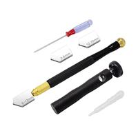 QUXVUIS Cortador de vidrio de amplia aplicación, bricolaje, proyectos arte vidrio, seguro para cortador, juego goteros, Kit herramientas para corte, C