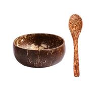 QUXVUIS Cuenco de cáscara de coco natural, cuenco único hecho a mano para ensalada coco y fruta, utensilios cocina duraderos para comer y desayunar, Estilo A