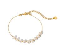 QUXVUIS de perlas de acero inoxidable para mujer, reemplazo decorativo que no se desvanece, colgante romántico para niñas, brazalete, joyería, regalo cumpleaños