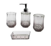 QUXVUIS Decoración de baño de encimera primera calidad, juego jabonera y vaso para cepillo dientes, enjuague bucal limpio para baño, jabonera encimera primera calidad, Negro