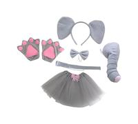 QUXVUIS Disfraz de elefante con orejas, diadema y pajarita para niños, ideal para Halloween. La longitud de las orejas es de 17 cm (6,69 pulgadas).